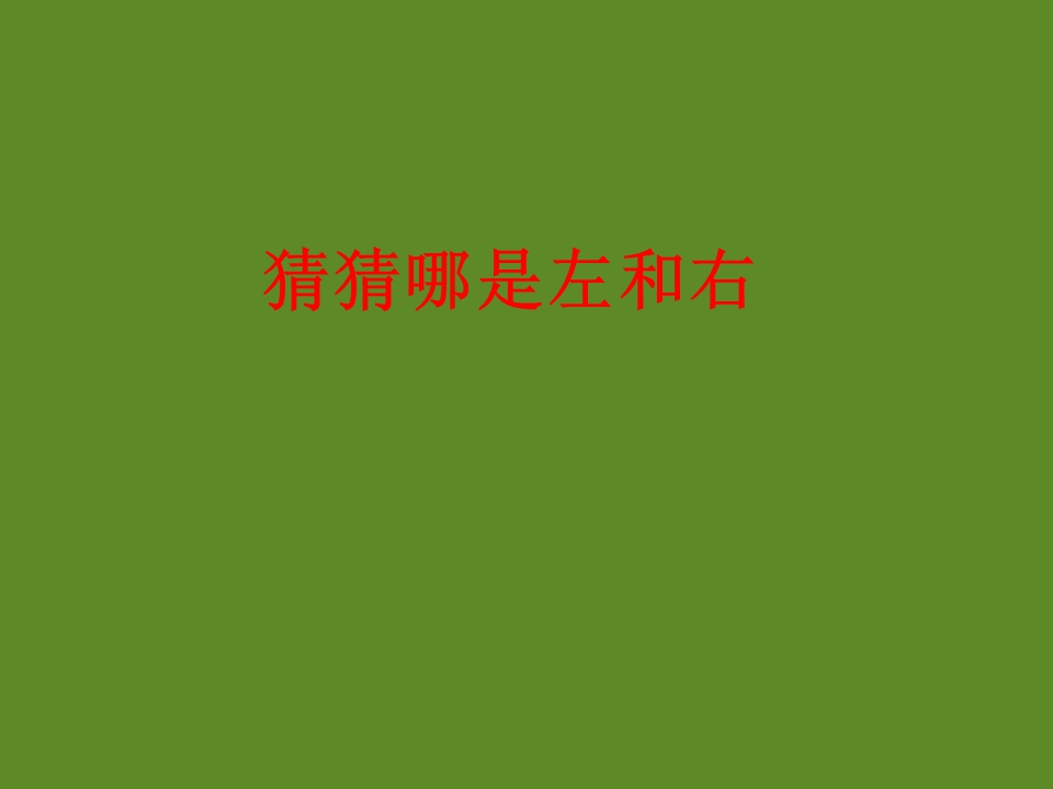 大班科学课件：猜猜哪是左和右